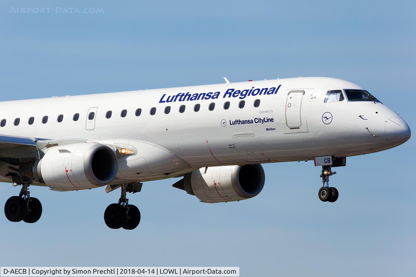 D-AECB, 2009 Embraer 190LR (ERJ-190-100LR) C/N 19000332, D-AECB @ Linz Airport