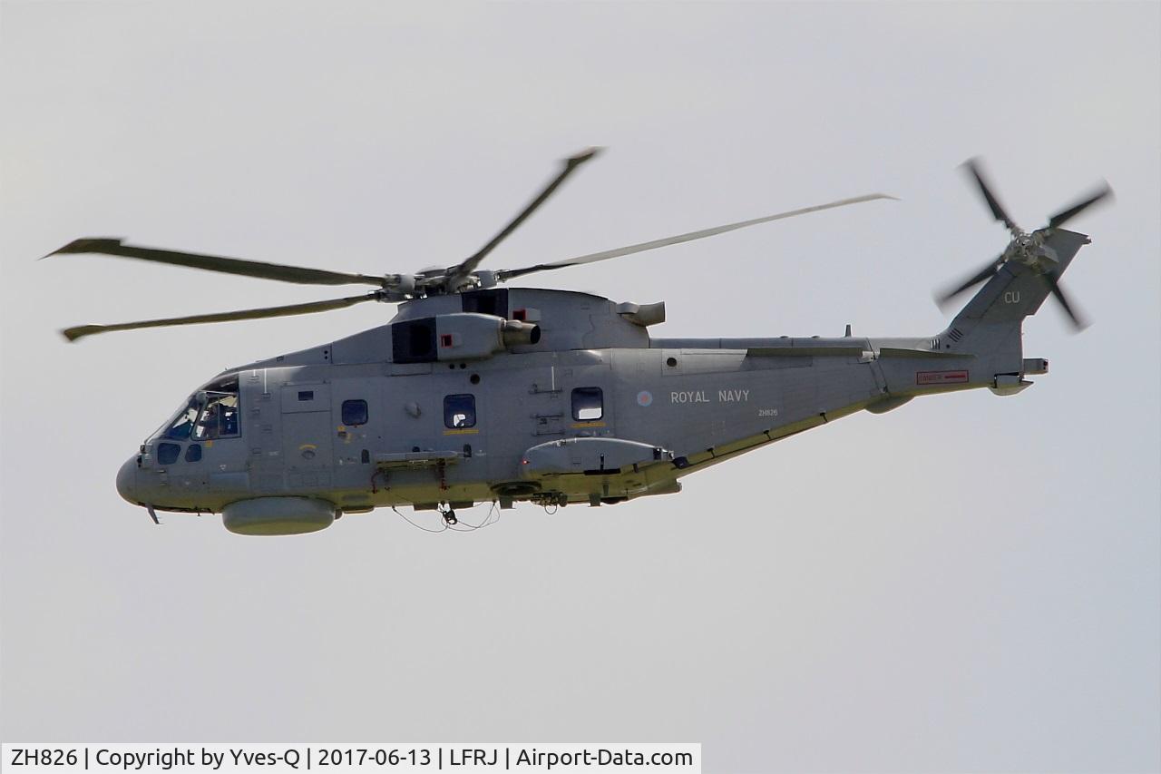 ZH826, AgustaWestland EH-101 Merlin HC.2 C/N MCSP01, Agusta-Westland EH-101 Merlin HC.2, Take off, Landivisiau Naval Air Base (LFRJ) Tiger Meet 2017