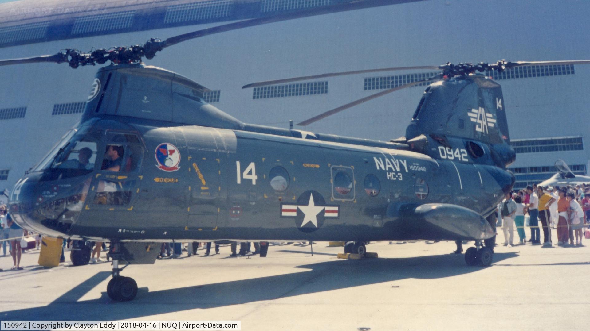 150942, 1965 Boeing CH-46A C/N 2025, Moffett Field California 1987.