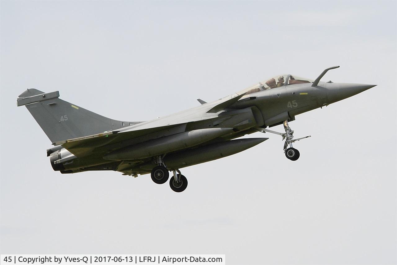 45, 2015 Dassault Rafale M C/N 45, Dassault Rafale M, On final rwy 08, Landivisiau Naval Air Base (LFRJ) Tiger Meet 2017