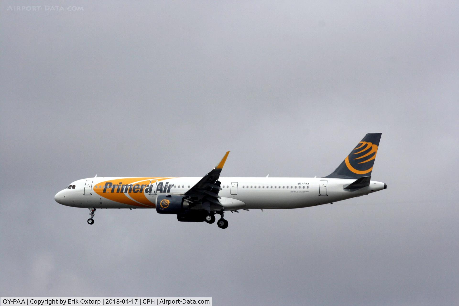 OY-PAA, 2018 Airbus A321-251N C/N 8145, OY-PAA delivery flight. Landing rw 22L