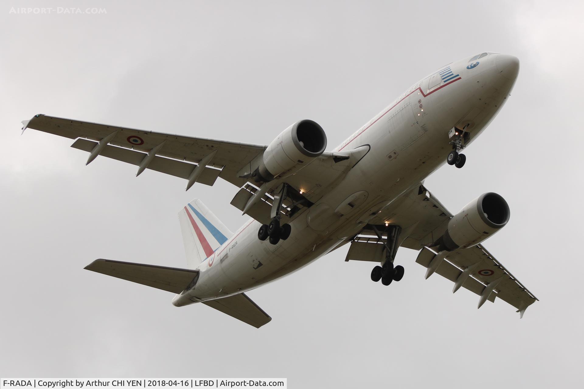 F-RADA, 1987 Airbus A310-304 C/N 421, French Air Force A310 on final at Bordeaux.