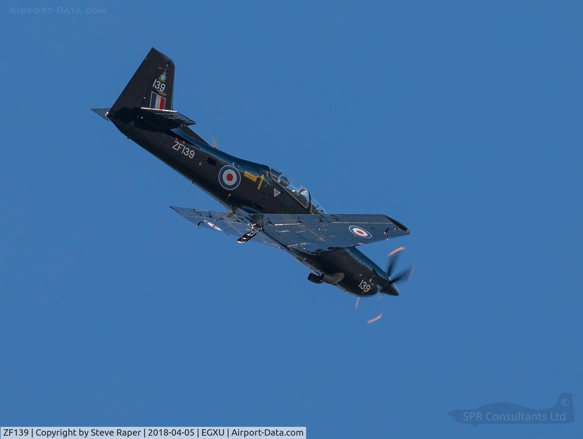 ZF139, 1988 Short S-312 Tucano T1 C/N S005/T5, ZF139 HIGH OVER LINTON ON OUSE. DAN AT THE CONTROLS.