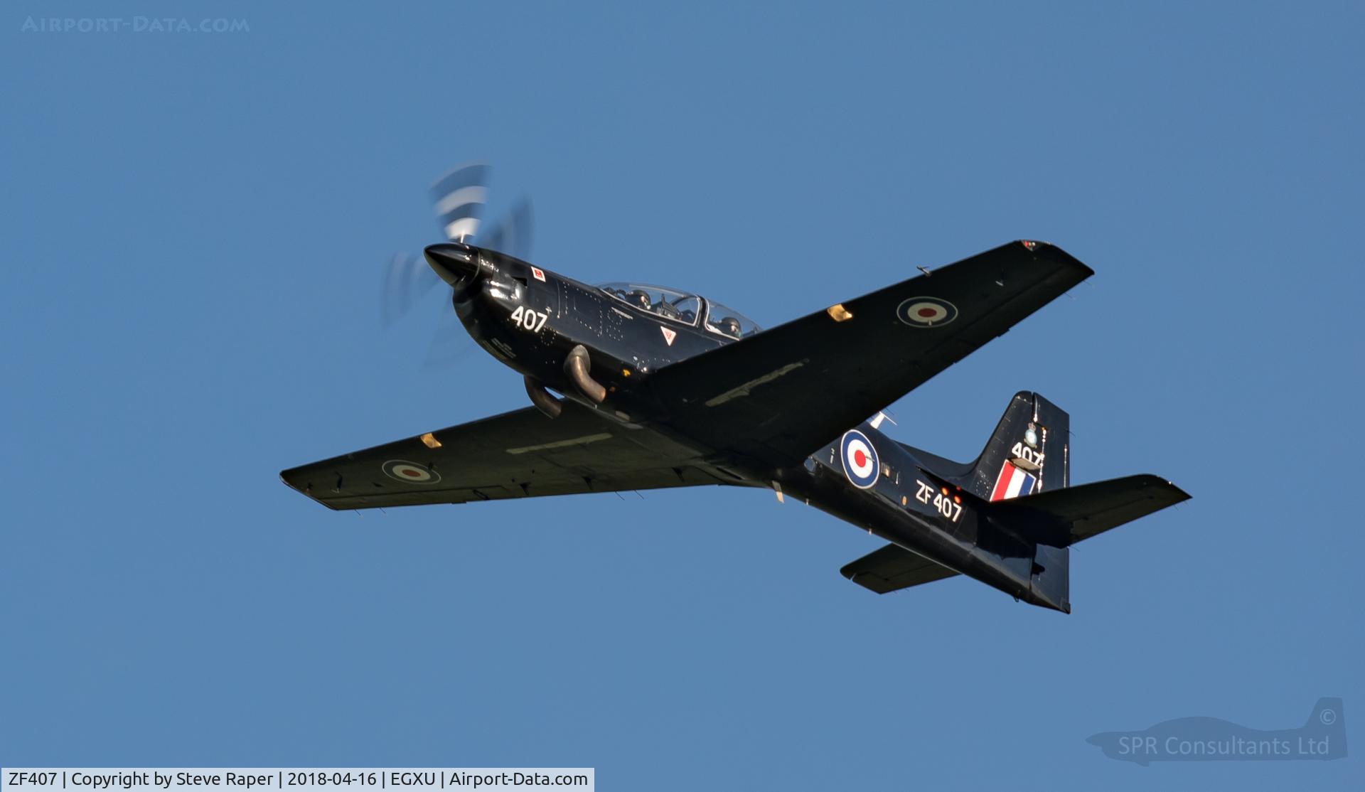 ZF407, 1992 Short S-312 Tucano T1 C/N S126/T97, fast pass overhead at Linton on Ouse