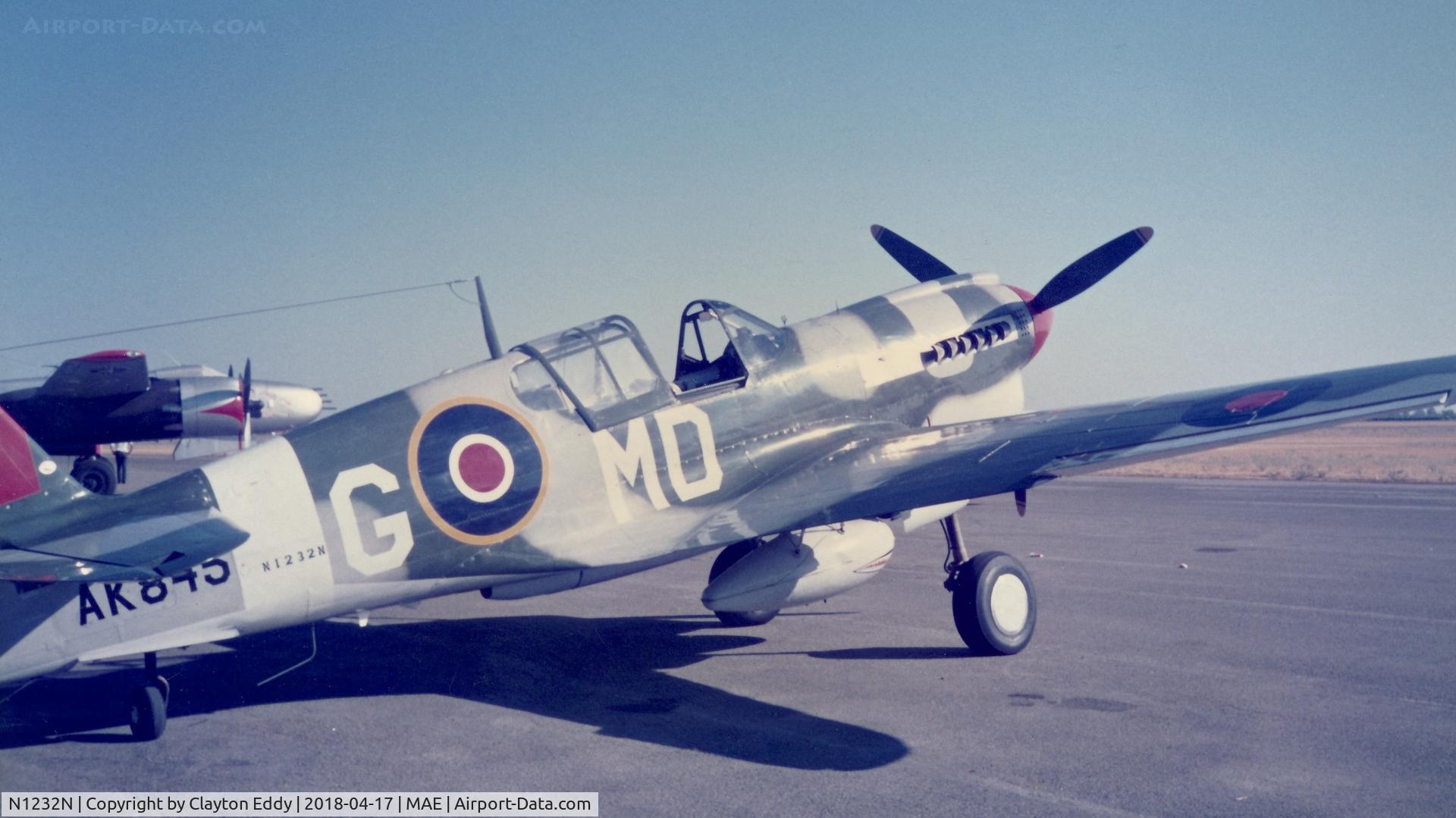 N1232N, 1943 Curtiss P-40N Warhawk C/N 27483, Madera Airport Airshow California 1987.