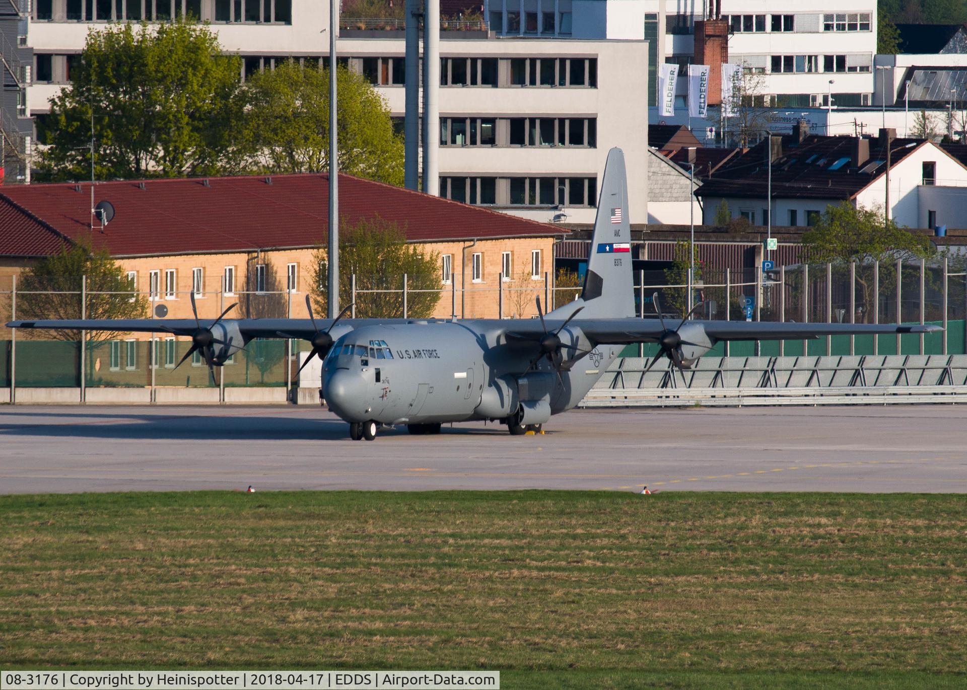 08-3176, Lockheed C-130J-30 Super Hercules C/N 382-5671, 08-3176 at Stuttgart Airport.
