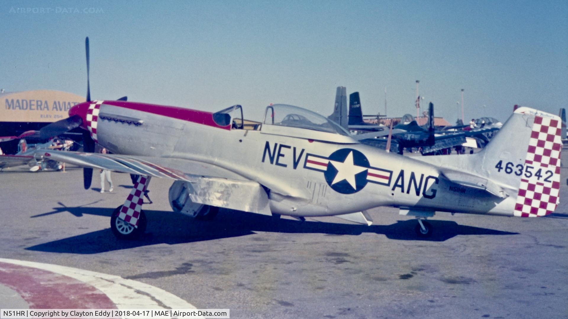 N51HR, 1957 North American P-51D Mustang C/N 122-31268, Madera Airport Airshow California 1987.