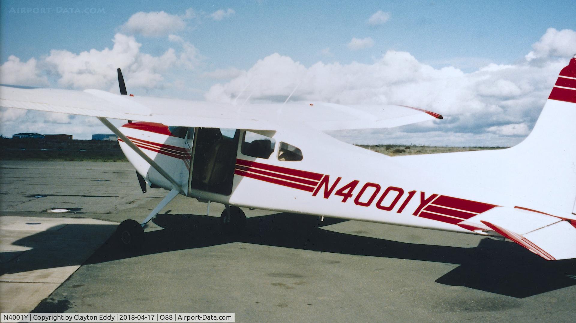 N4001Y, 1961 Cessna 185 Skywagon C/N 1850201, Old Rio Vista Airport California, early 90's?
