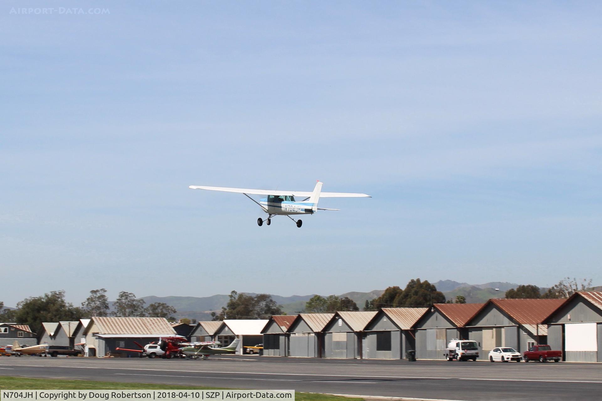 N704JH, 1976 Cessna 150M C/N 15078644, 1976 Cessna 150M, Continental O-200 100 Hp, takeoff climb Rwy 22