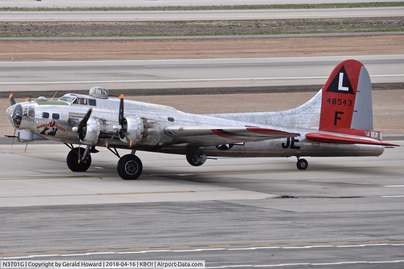 N3701G, 1944 Boeing B-17G Flying Fortress C/N 44-8543A, Owned by Fortress LLC out of Beaverton, Oregon. BOI is just one of many stops this year giving rides.