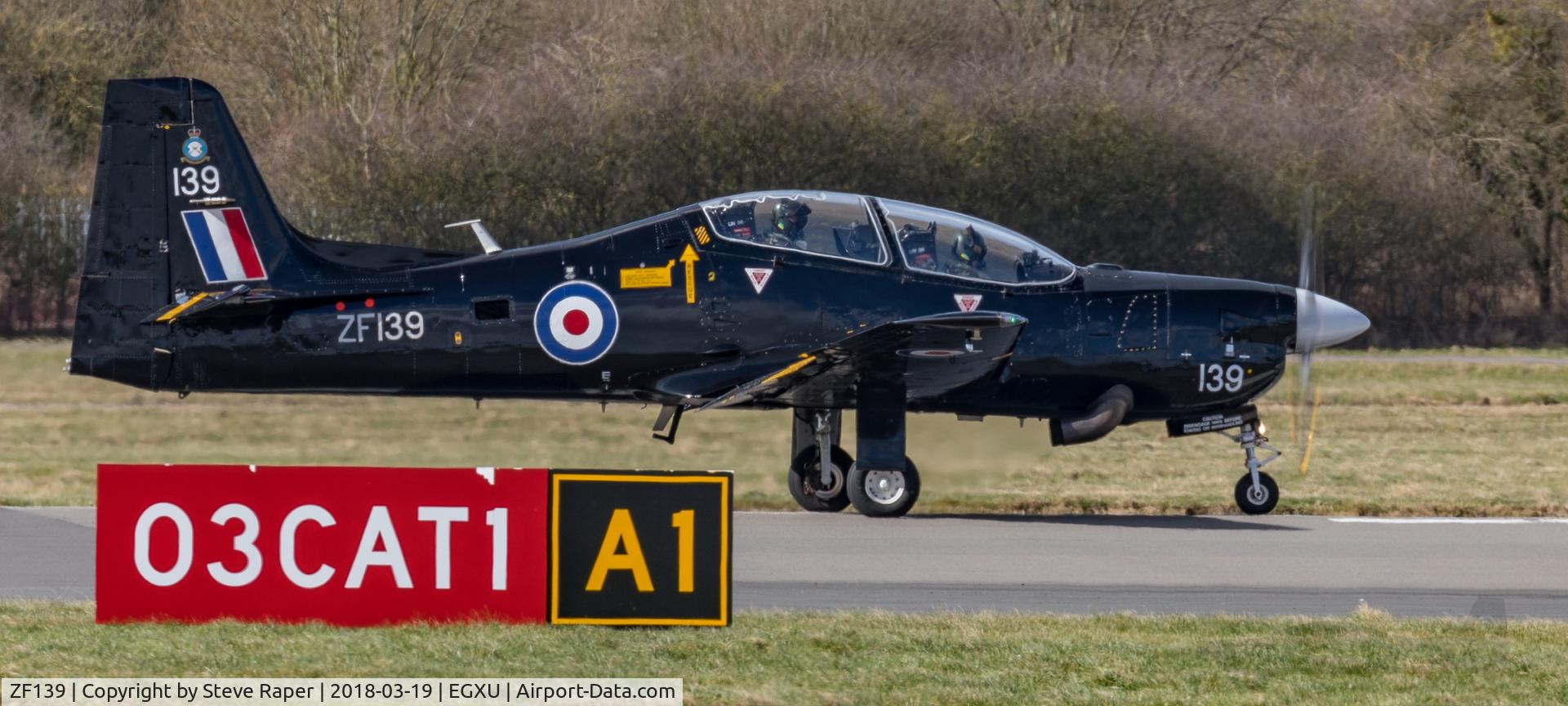 ZF139, 1988 Short S-312 Tucano T1 C/N S005/T5, Ready for departure rwy03 at Linton