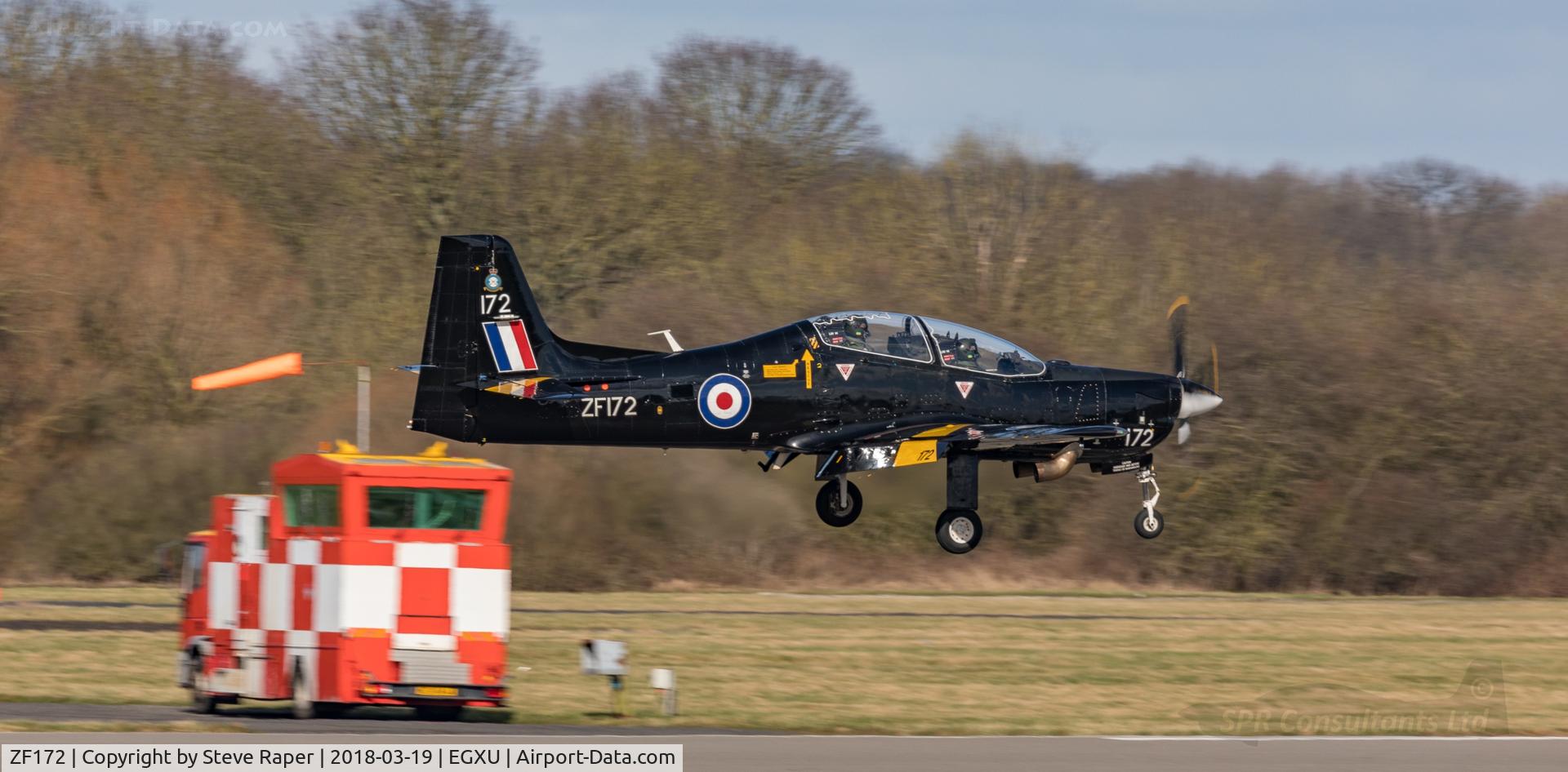 ZF172, 1989 Short S-312 Tucano T1 C/N S024/T24, Over touchdown rwy 03 at Linton