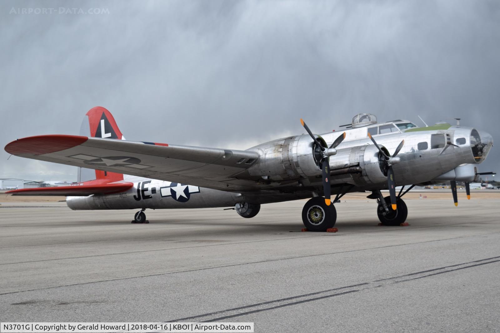 N3701G, 1944 Boeing B-17G Flying Fortress C/N 44-8543A, parked on the north GA ramp.