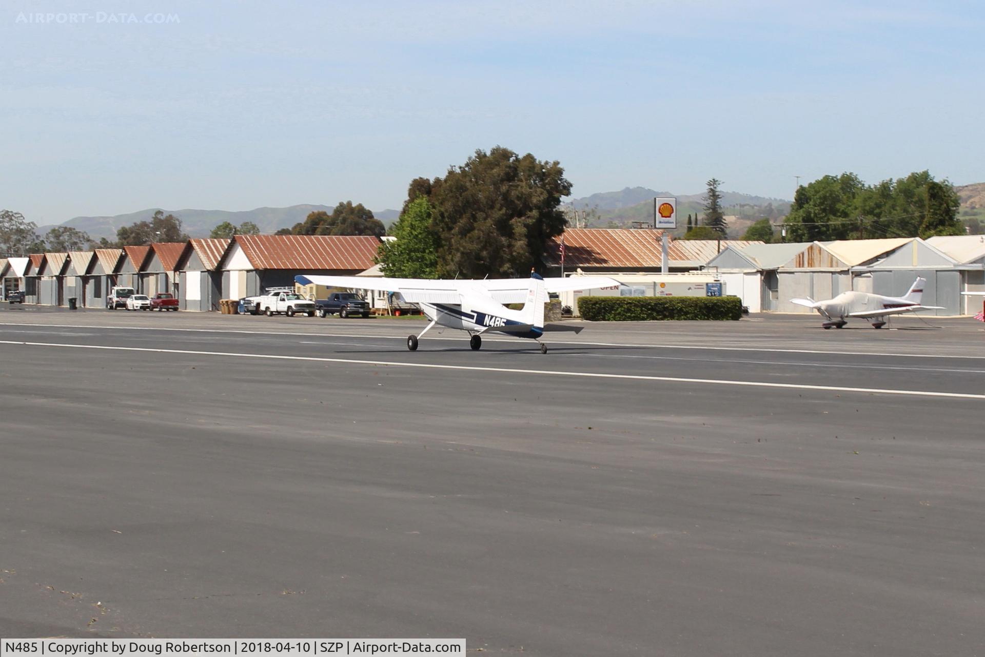 N485, 1959 Cessna 180B C/N 50595, 1959 Cessna 180B, Continental O-470 230 Hp, landing roll Rwy 22