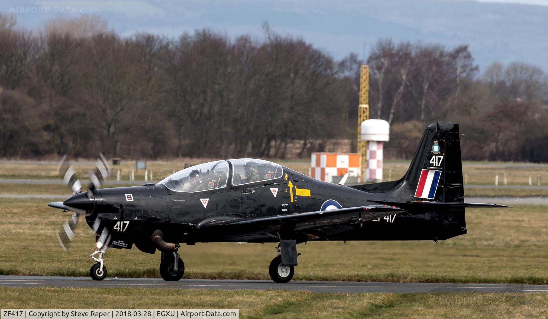 ZF417, 1992 Short S-312 Tucano T1 C/N S136/T107, Taxying out at Linton