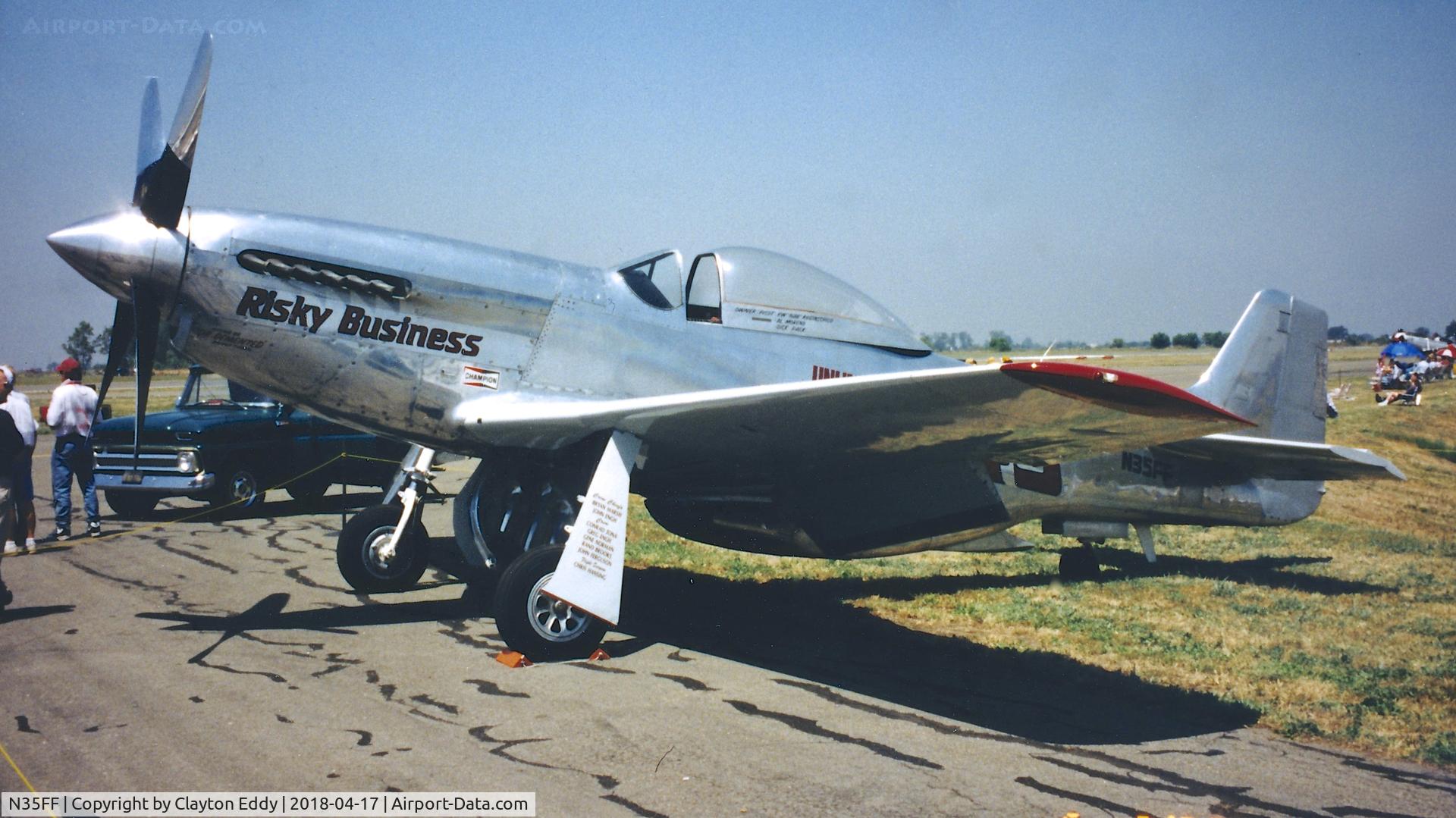 N35FF, 1944 North American F-51D Mustang C/N 44-13253, California airshow 1995.