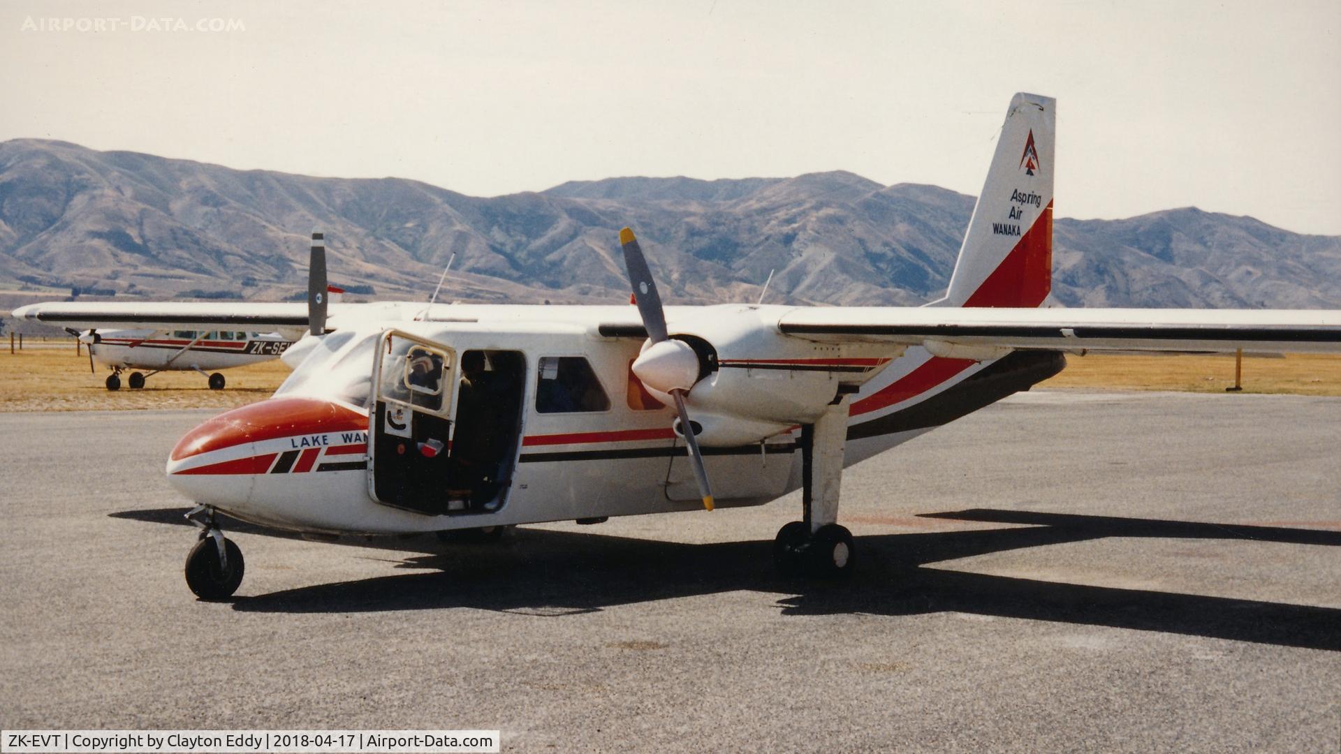 ZK-EVT, 1970 Britten-Norman BN-2A-26 Islander C/N 152, New Zealand South Island. 1990's.