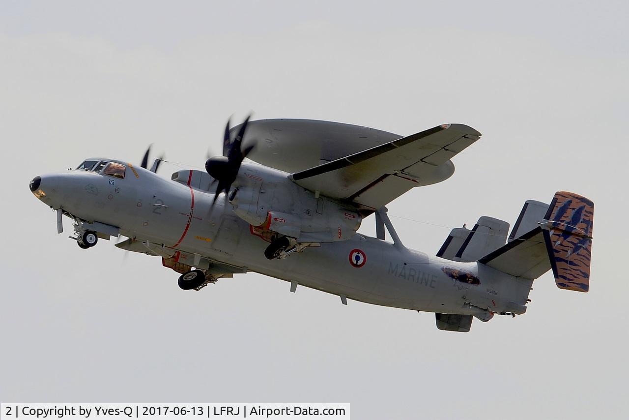 2, Grumman E-2C Hawkeye 2000 (G-123) C/N FR-2, Grumman E-2C Hawkeye, Take off rwy 08, Landivisiau Naval Air Base (LFRJ) Tiger Meet 2017