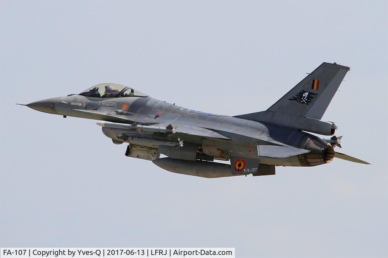 FA-107, 1980 SABCA F-16AM Fighting Falcon C/N 6H-107, SABCA F-16AM Fighting Falcon, Take off rwy 08, Landivisiau Naval Air Base (LFRJ) Tiger Meet 2017