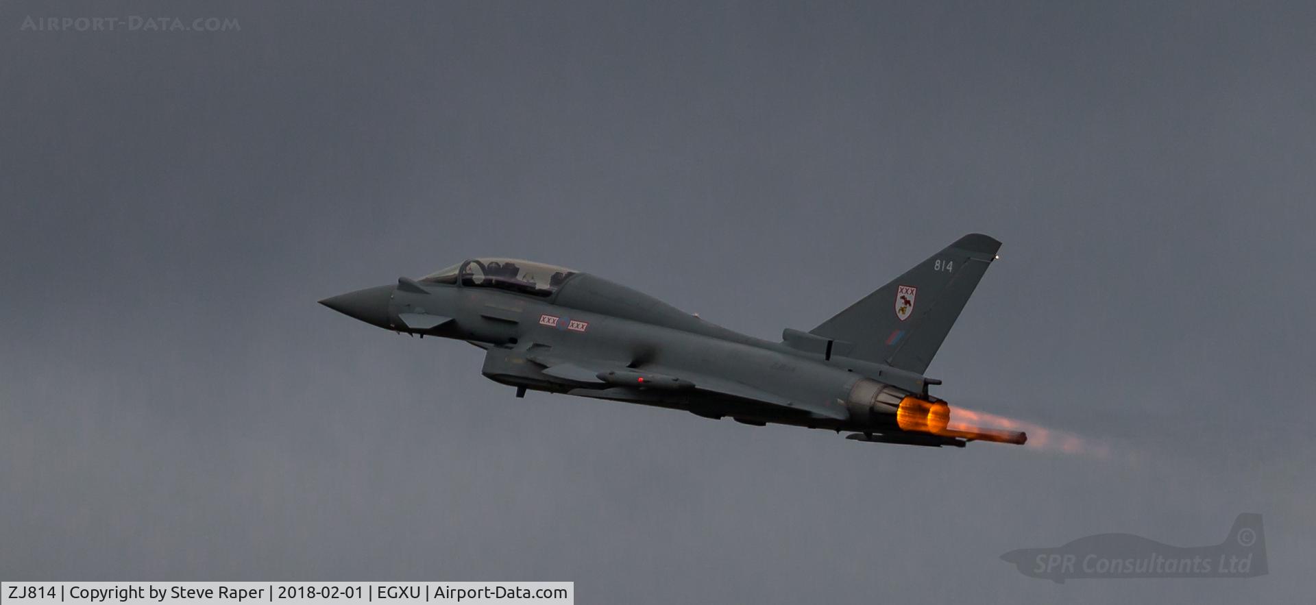 ZJ814, Eurofighter EF-2000 Typhoon T3 C/N 0113/BT015, BURNER CLIMB FROM LINTON RWY 21