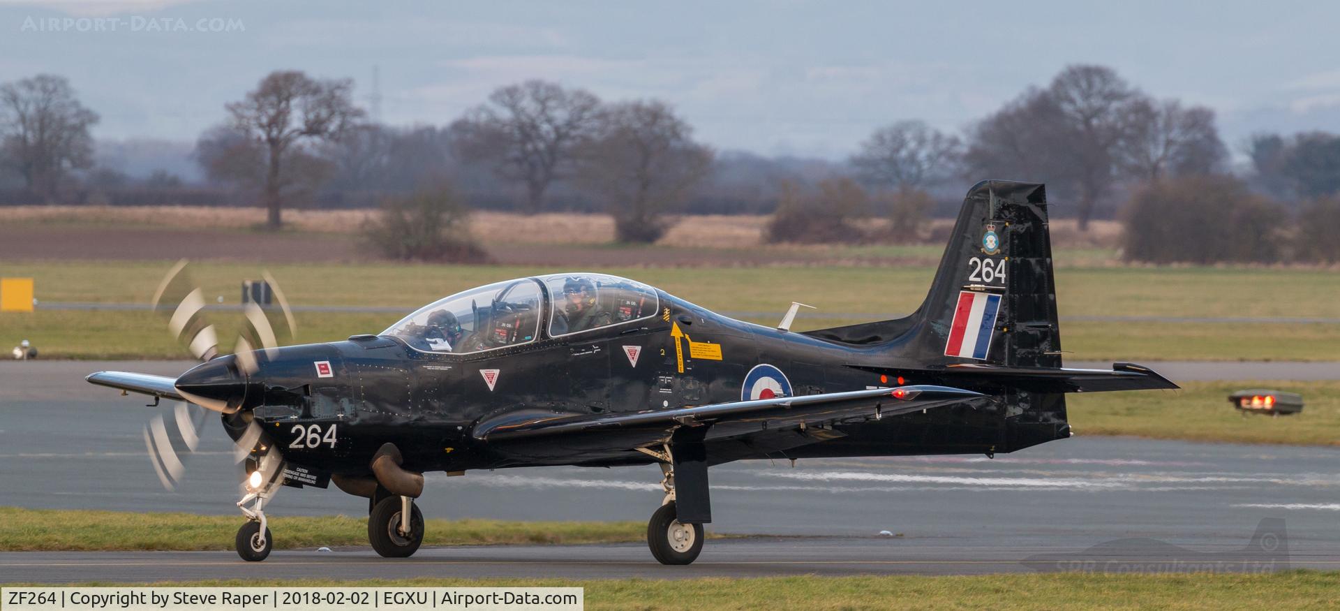 ZF264, 1990 Short S-312 Tucano T1 C/N S053/T48, Taxying out to rwy 03 at Linton.