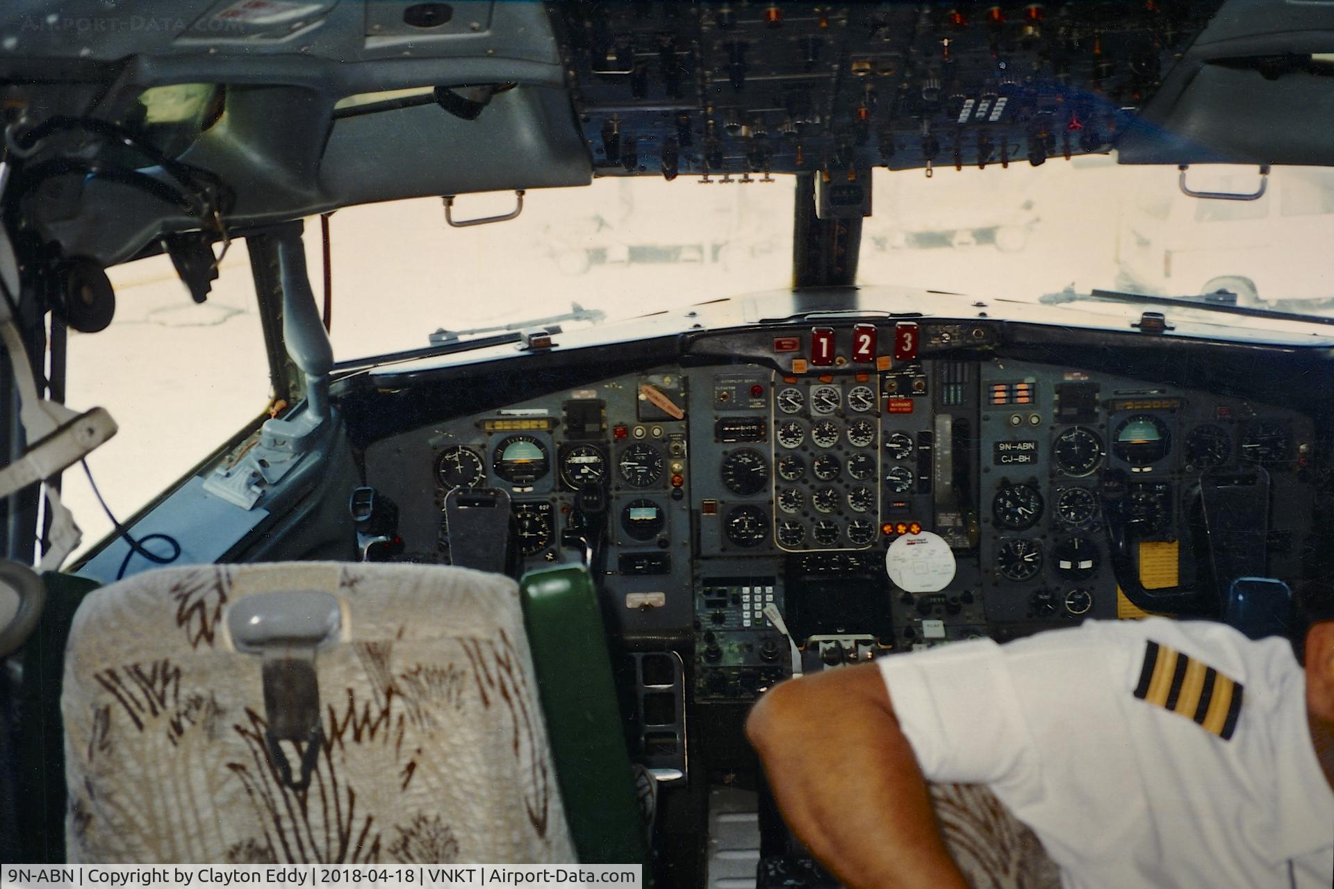 9N-ABN, 1968 Boeing 727-116C C/N 19813, Kathmandu Airport Nepal. 3-92.