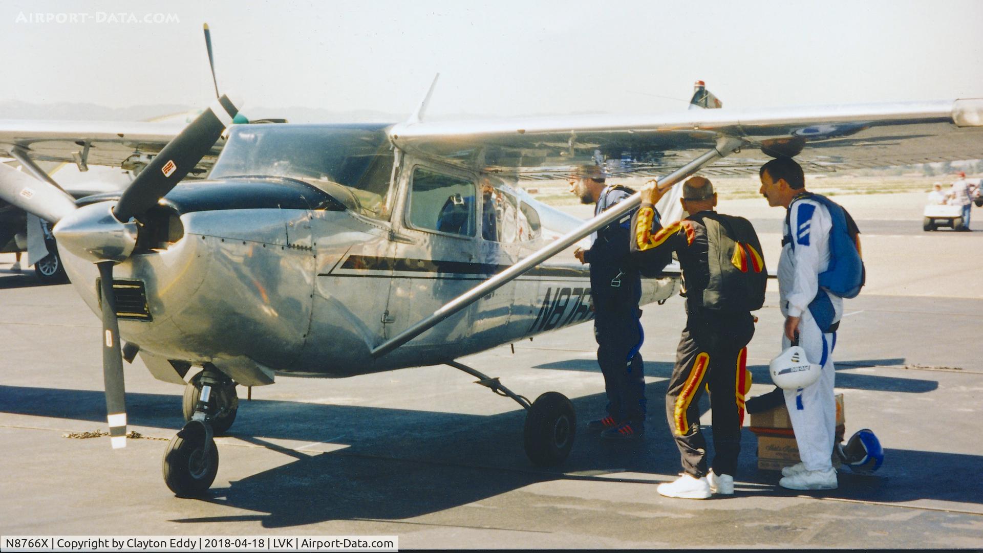 N8766X, 1960 Cessna 182D Skylane C/N 18253166, Livermore Airport Airshow California early 1990's.