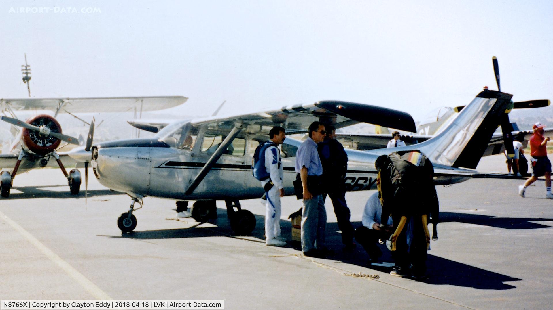 N8766X, 1960 Cessna 182D Skylane C/N 18253166, Livermore Airport Airshow California early 1990's.
