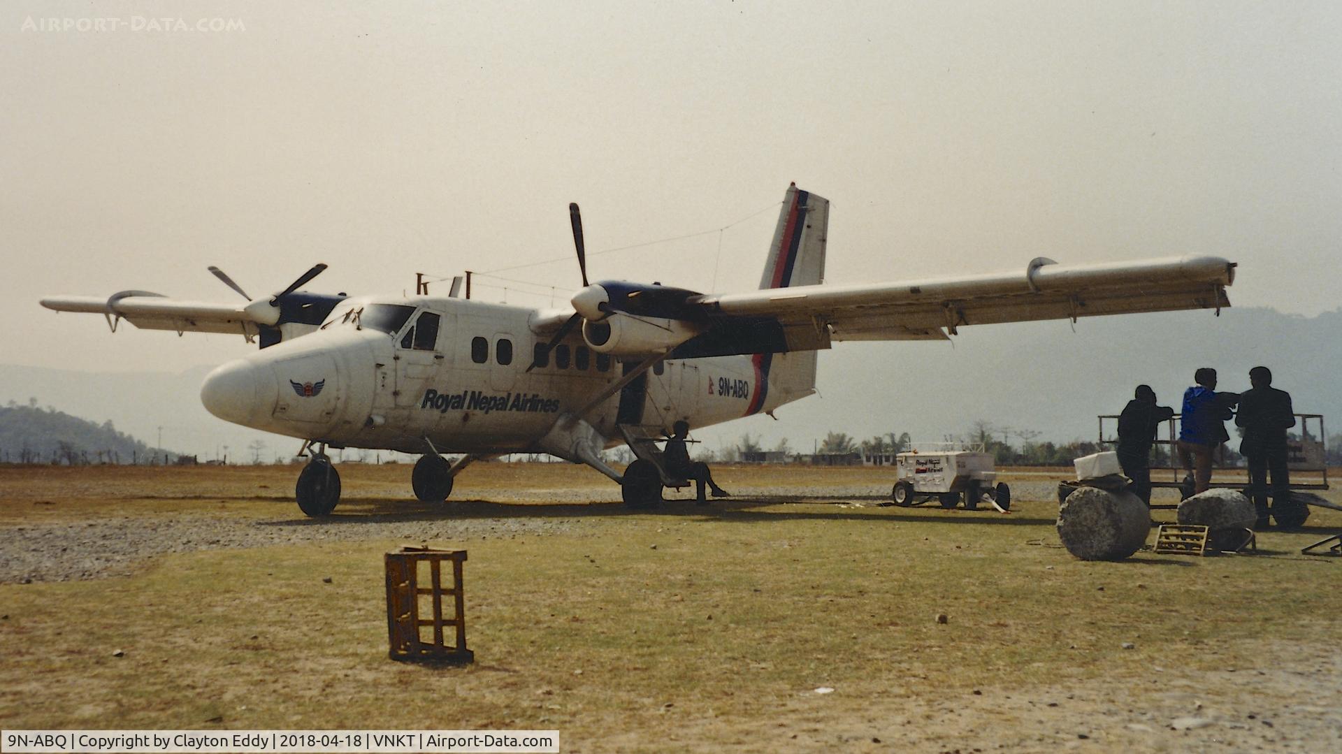 9N-ABQ, 1979 De Havilland Canada DHC-6-300 Twin Otter C/N 655, Kathmandu Airport Nepal 3-92.