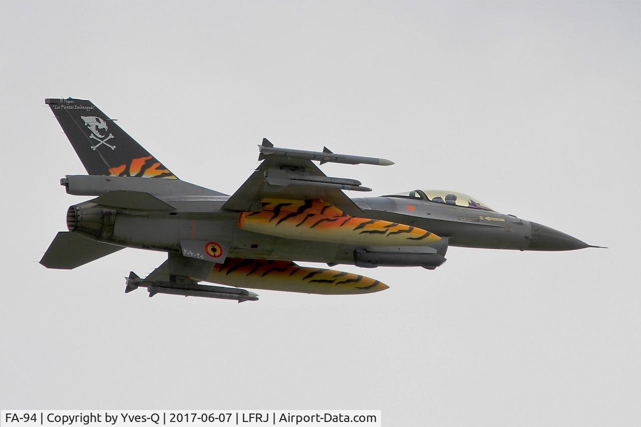 FA-94, SABCA F-16AM Fighting Falcon C/N 6H-94, SABCA F-16AM Fighting Falcon, Take off rwy 26, Landivisiau Naval Air Base (LFRJ) Tiger Meet 2017