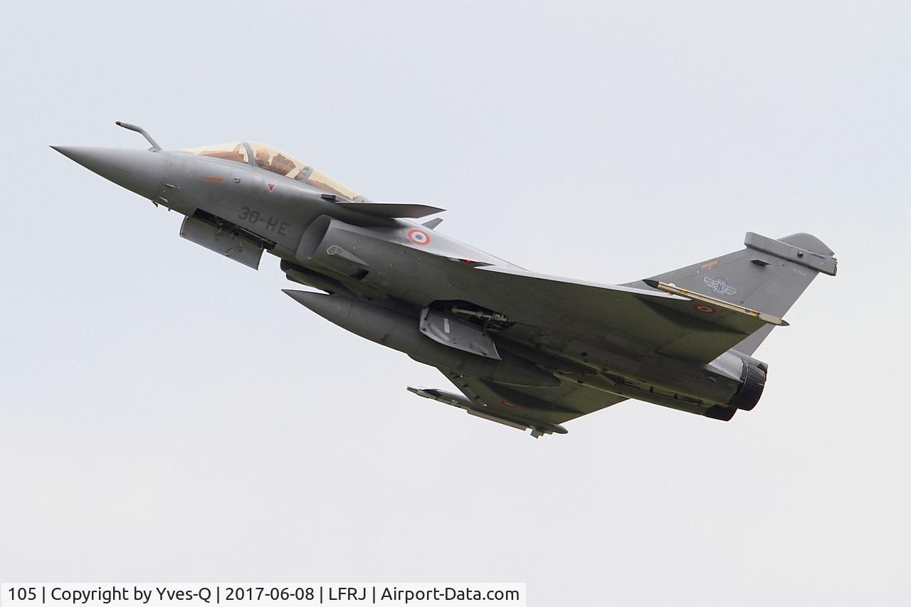 105, 2000 Dassault Rafale C C/N 105, Dassault Rafale C, Take off rwy 08, Landivisiau Naval Air Base (LFRJ) Tiger Meet 2017