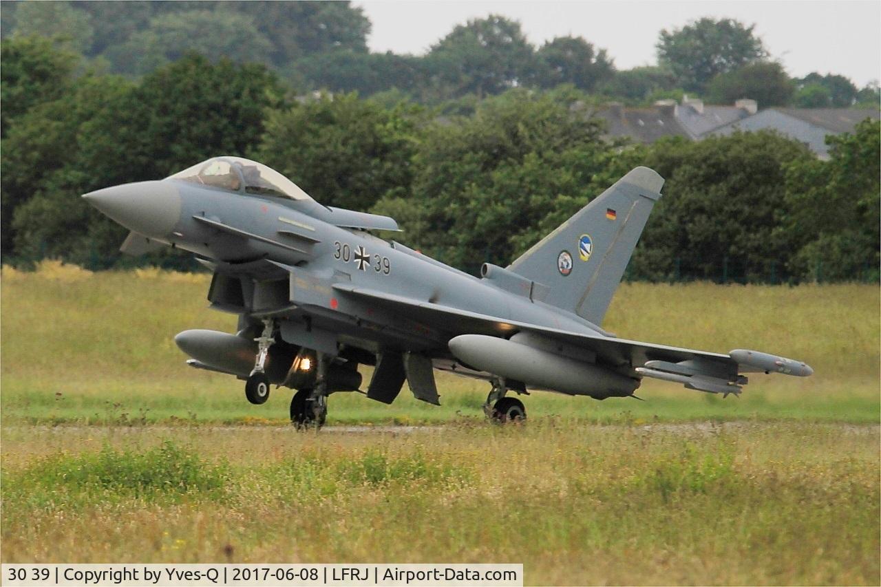 30 39, Eurofighter EF-2000 Typhoon S C/N 123/GS025, Eurofighter EF-2000 Typhoon S, Landing rwy 26, Landivisiau Naval Air Base (LFRJ) Tiger Meet 2017