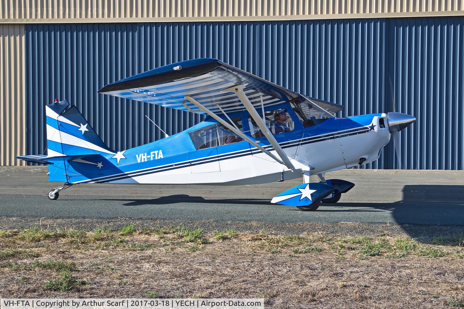 VH-FTA, 1977 American Champion 8KCAB Decathlon C/N 332-77, VH-FTA AAAA Fly in Echuca 2017