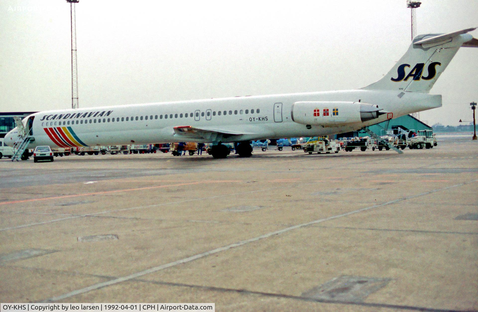 OY-KHS, 1991 McDonnell Douglas MD-81 (DC-9-81) C/N 53001, Copenhagen 1.4.1992