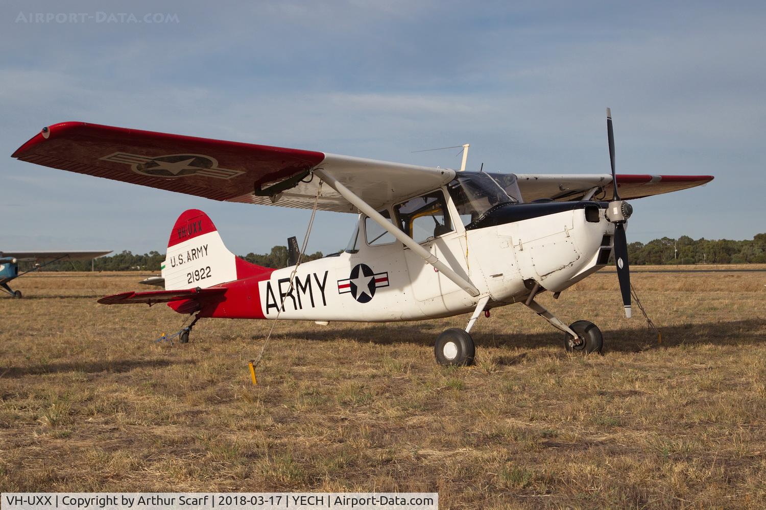 VH-UXX, 1952 Cessna 305D C/N 21922, VH-UXX AAAA Fly in Echuca 2018