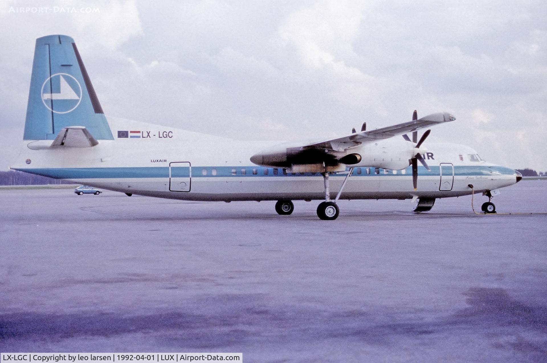 LX-LGC, 1989 Fokker 50 C/N 20168, Luxemburg 1.4.1992