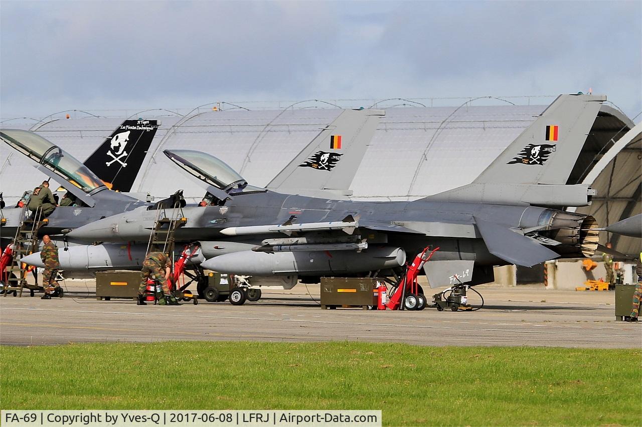 FA-69, 1983 SABCA F-16AM Fighting Falcon C/N 6H-69, SABCA F-16AM Fighting Falcon, Flight line, Landivisiau Naval Air Base (LFRJ) Tiger Meet 2017