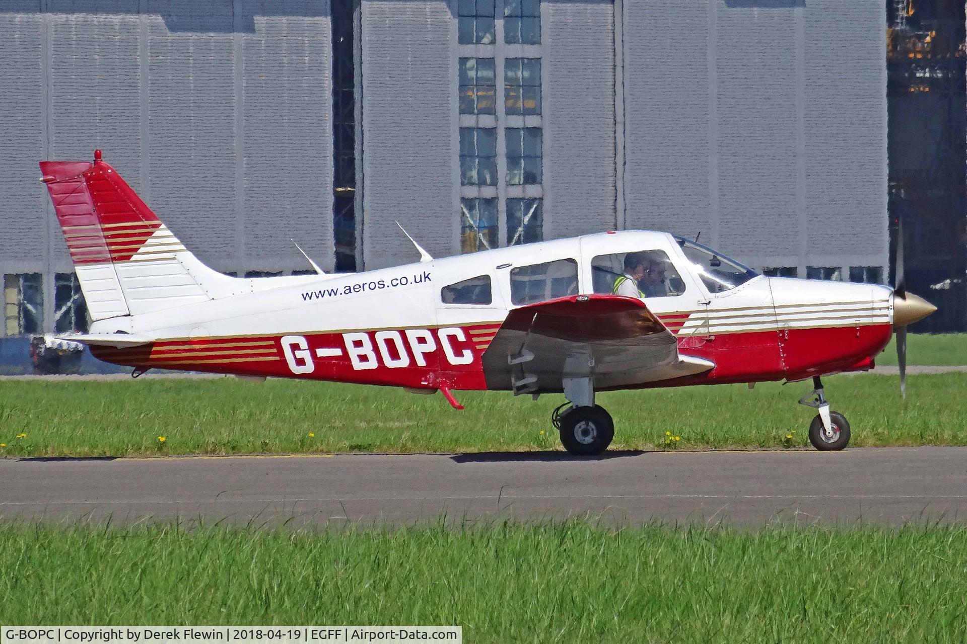 G-BOPC, 1982 Piper PA-28-161 Cherokee Warrior II C/N 28-8216006, 161 Warrior II, power checks prior to taking off for circuits.
