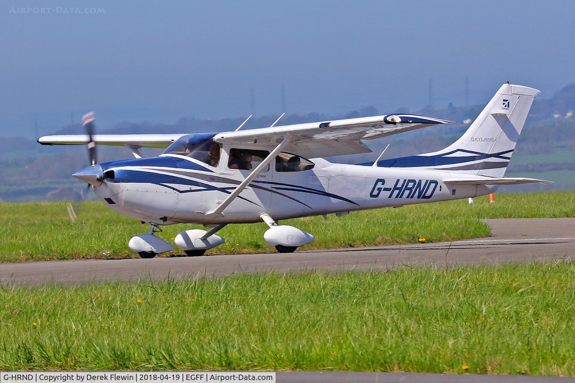 G-HRND, 2007 Cessna 182T Skylane C/N 18281936, Skylane, Denham based, seen shortly after landing on runway 30.