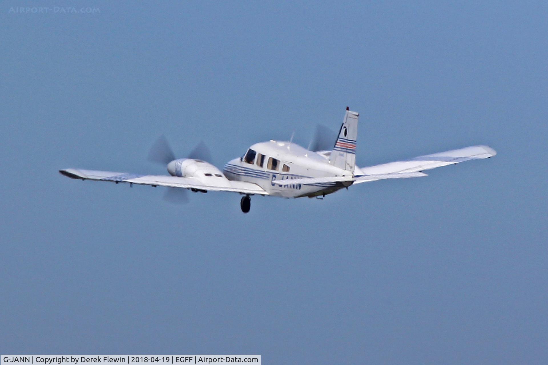 G-JANN, 1988 Piper PA-34-220T Seneca III C/N 34-33133, SENECA III, Cardiff based, seen departing runway 30.