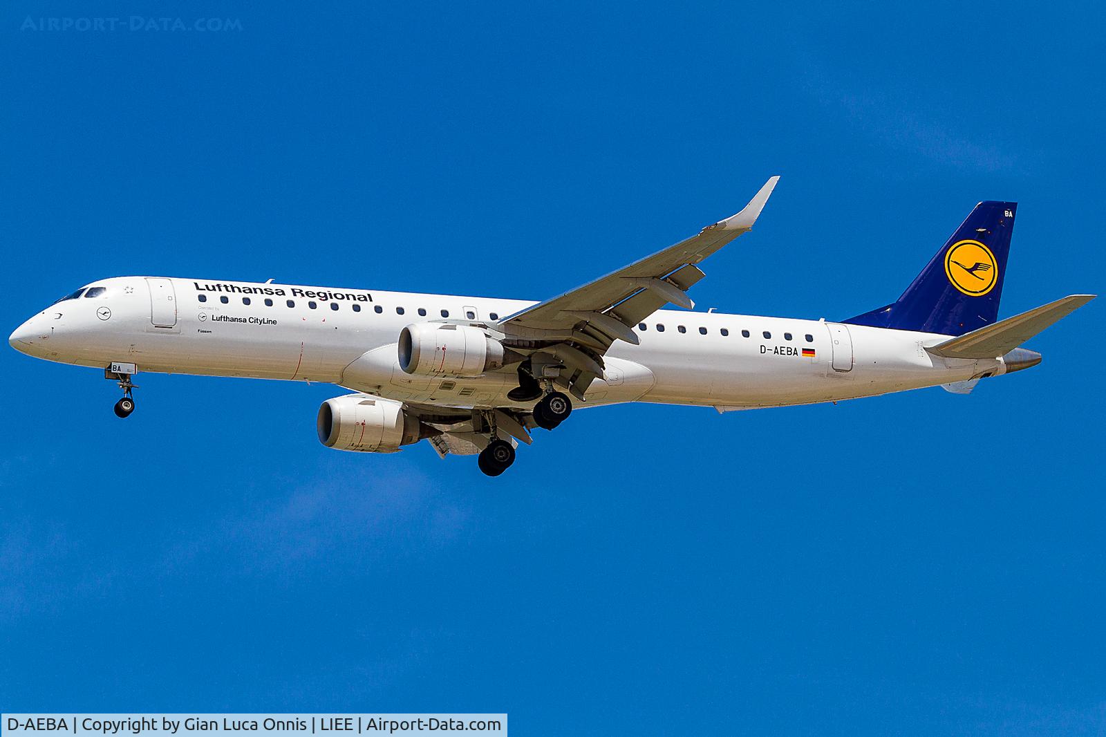 D-AEBA, 2009 Embraer 195LR (ERJ-190-200LR) C/N 19000314, LANDING 14R