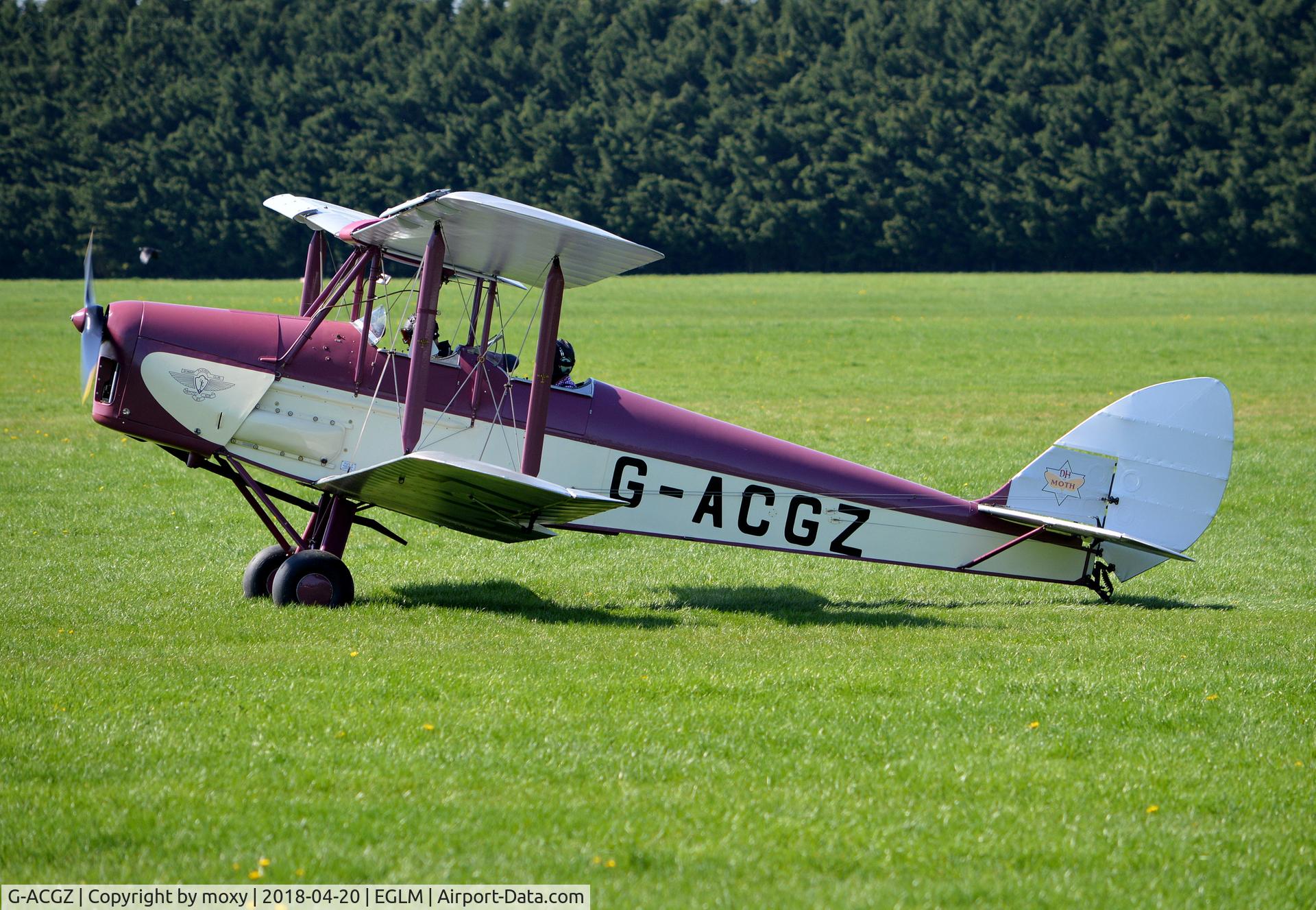 G-ACGZ, 1933 De Havilland DH-60G III Moth Major C/N 5030, De Havilland DH-60G III Moth Major at White Waltham. Ex VT-AFW