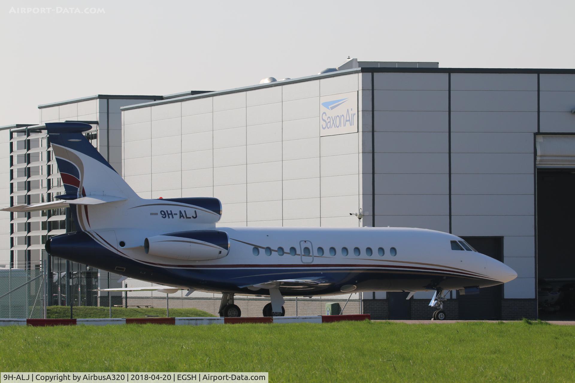 9H-ALJ, 2001 Dassault Falcon 900EX C/N 95, Parked at Saxon following roll out in a stunning livery