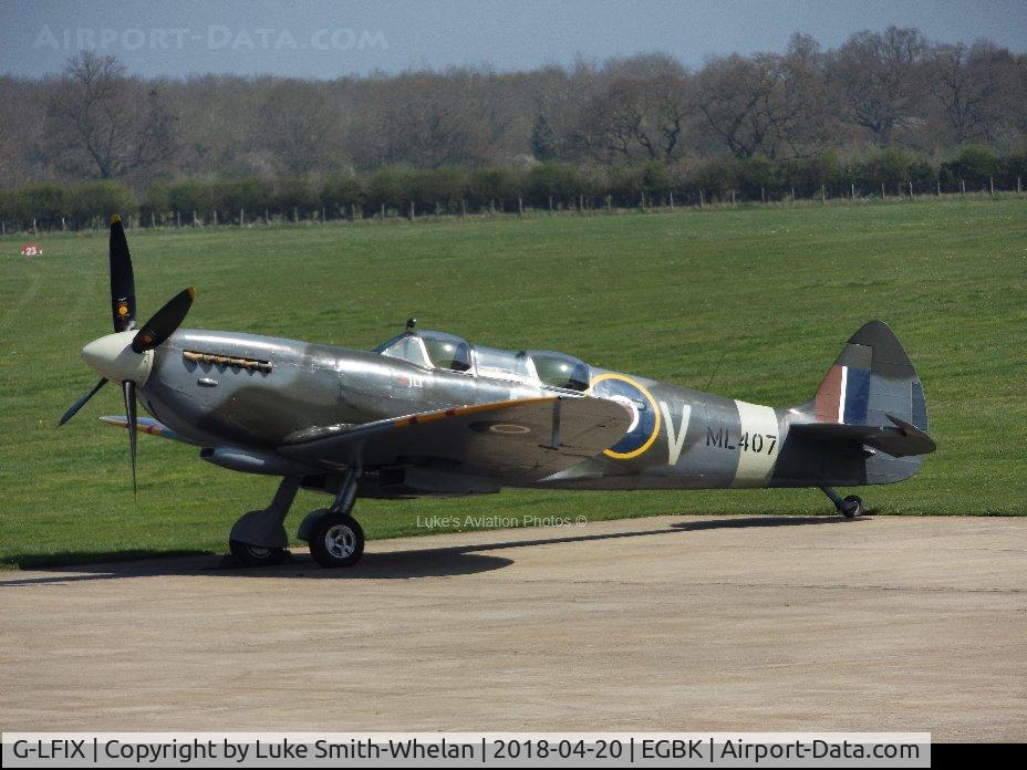 G-LFIX, 1944 Supermarine 509 Spitfire LF.IX (T.IX) C/N CBAF.8463, At Sywell Aerodrome.
