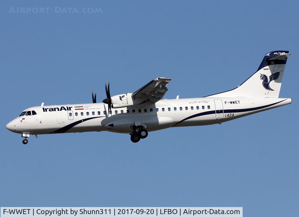 F-WWET, 2017 ATR 72-600 C/N 1424, C/n 1424 - To be EP-ITE