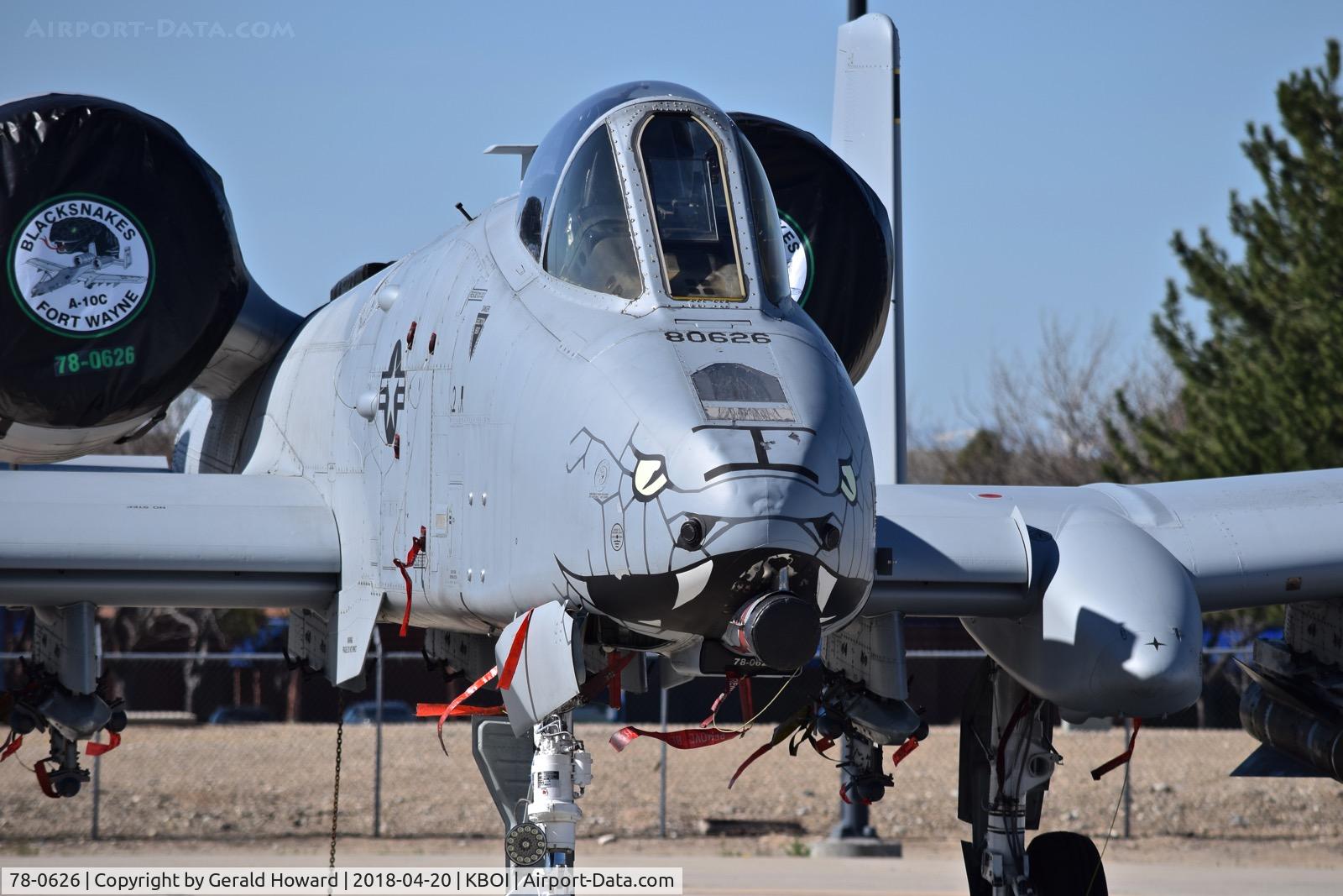 78-0626, 1978 Fairchild Republic A-10C Thunderbolt II C/N A10-0246, Parked on the Idaho ANG ramp. From the 122nd Fighter Wing 