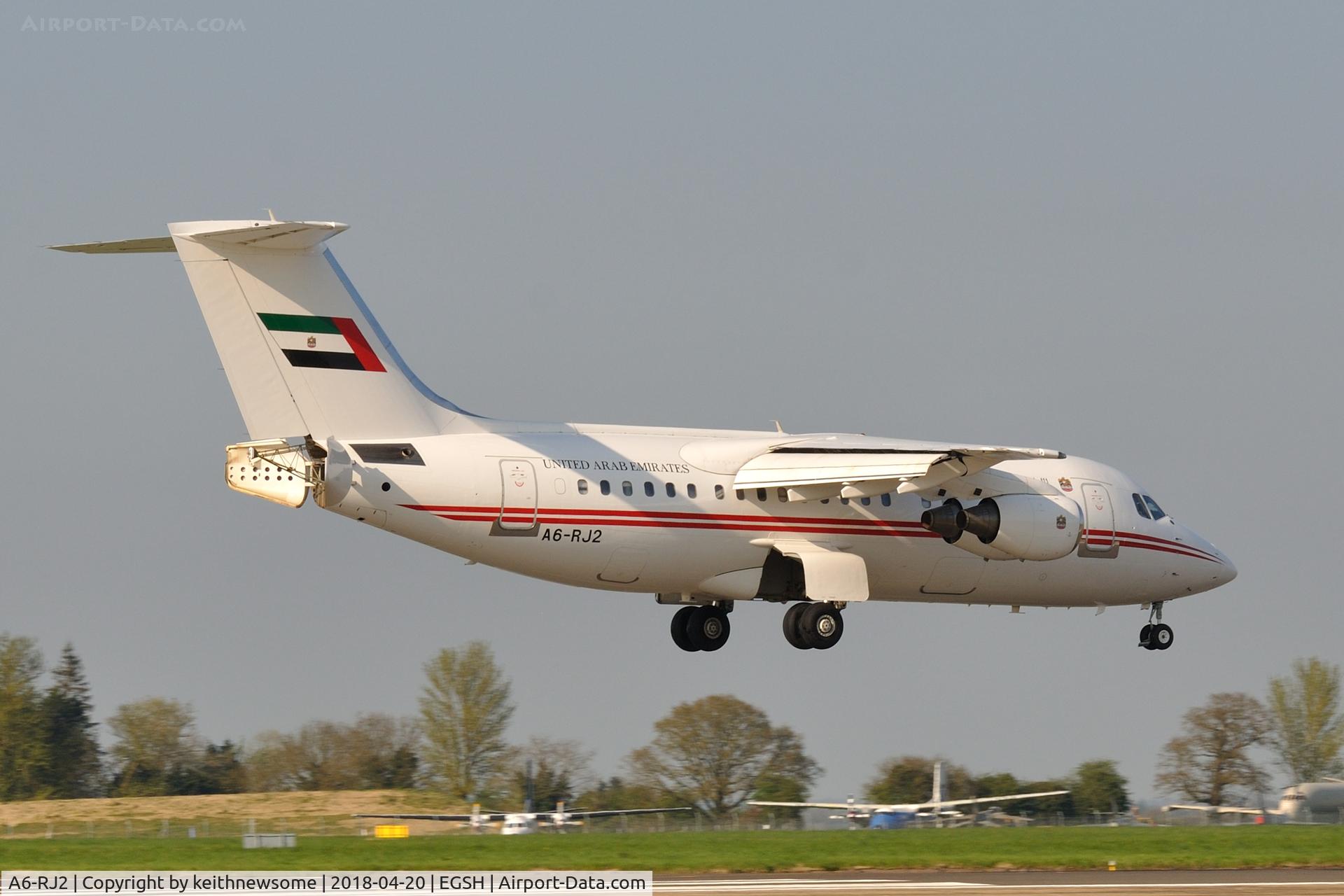 A6-RJ2, 1998 British Aerospace Avro 146-RJ85A C/N E2325, Regular Visitor.