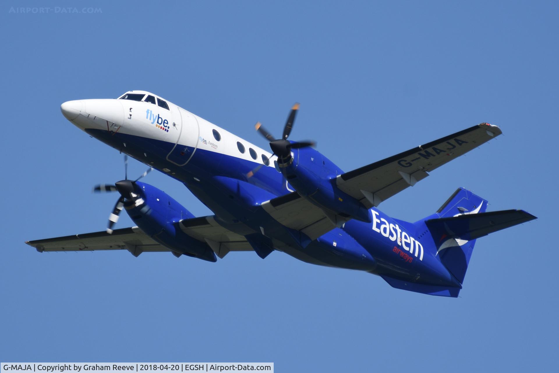 G-MAJA, 1994 British Aerospace Jetstream 41 C/N 41032, Departing from Norwich.