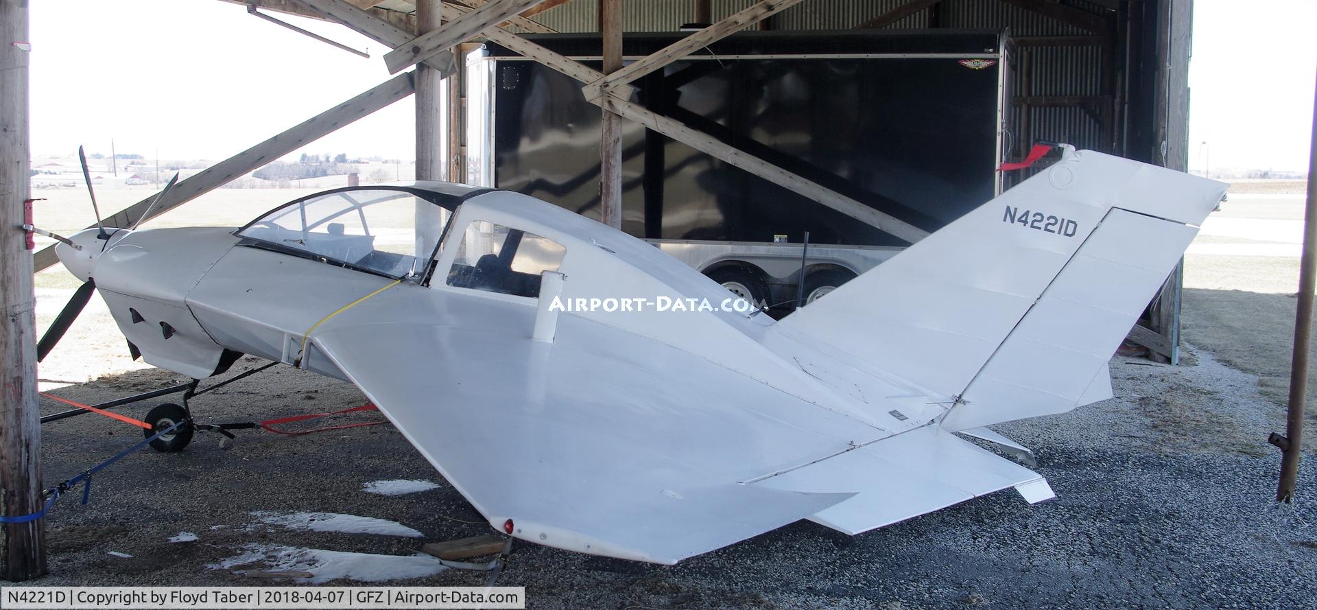 N4221D, 1995 Dyke JD-2 Delta C/N 1269, Awaiting room for its display at the Iowa Aviation Museum