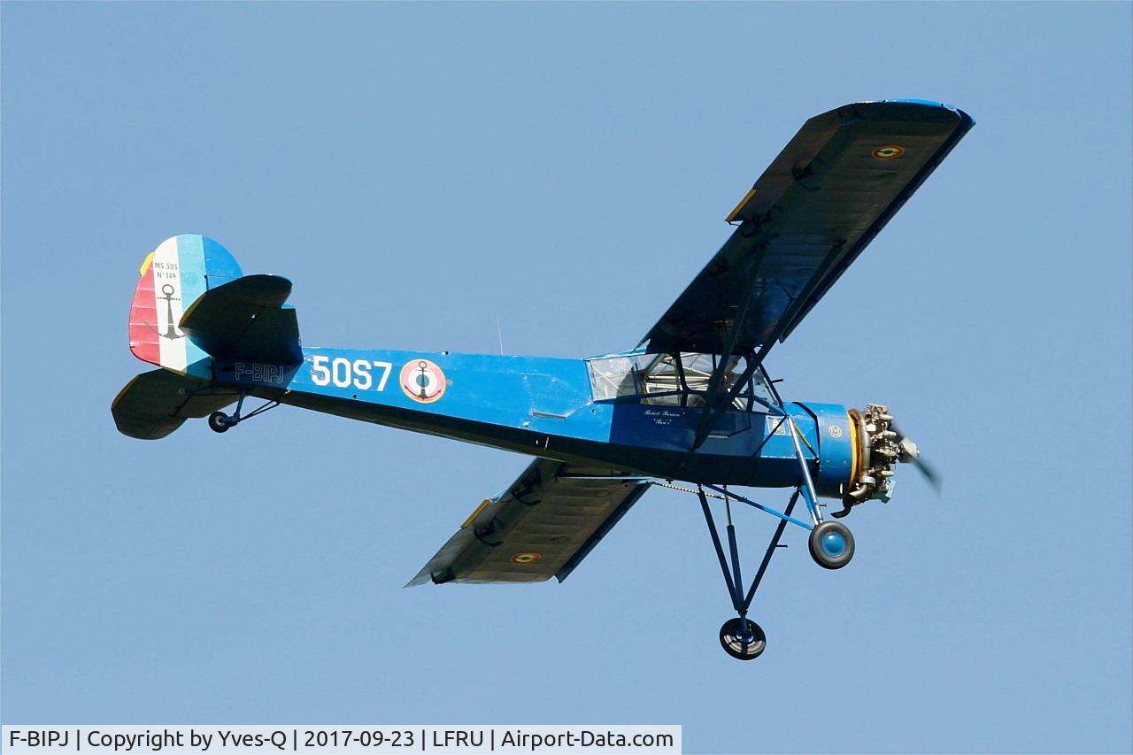 F-BIPJ, Morane-Saulnier MS-505 Criquet C/N 149, F-BIPJ - Morane-Saulnier MS-505 Criquet, On final rwy 23, Morlaix-Ploujean airport (LFRU-MXN) Air show 2017